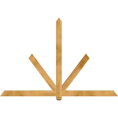 Ekena Millwork Kennewick Rough Sawn Timber Gable Bracket, Western Red Cedar, 84"W x 56"H x 2"D x 4"F, 16/12 Pitch GBW084X56X0204KEN00RWR